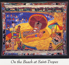 On the Beach at Saint-Tropez by Faith Ringgold